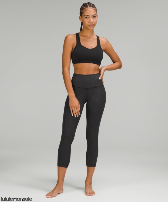 Lululemon Damen DELULU203 | Yogo Emboss Black Align High-rise Crop 23